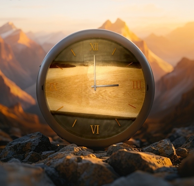 Horloge bois - résine